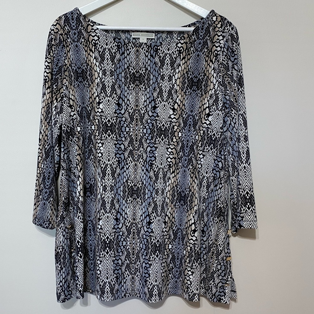 Dana Buchman Snakeskin Blouse Size L